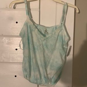 Tank top Brand Mud.. tie die light green crop elastic bottom New w/tags